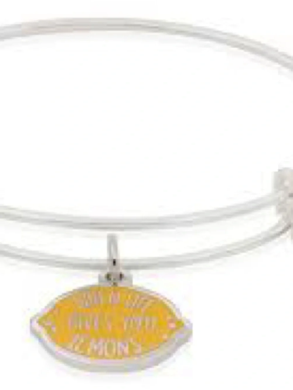 Alex and Ani 'When Life Gives You Lemons' Yellow Lemon Charm Bracelet - Silver